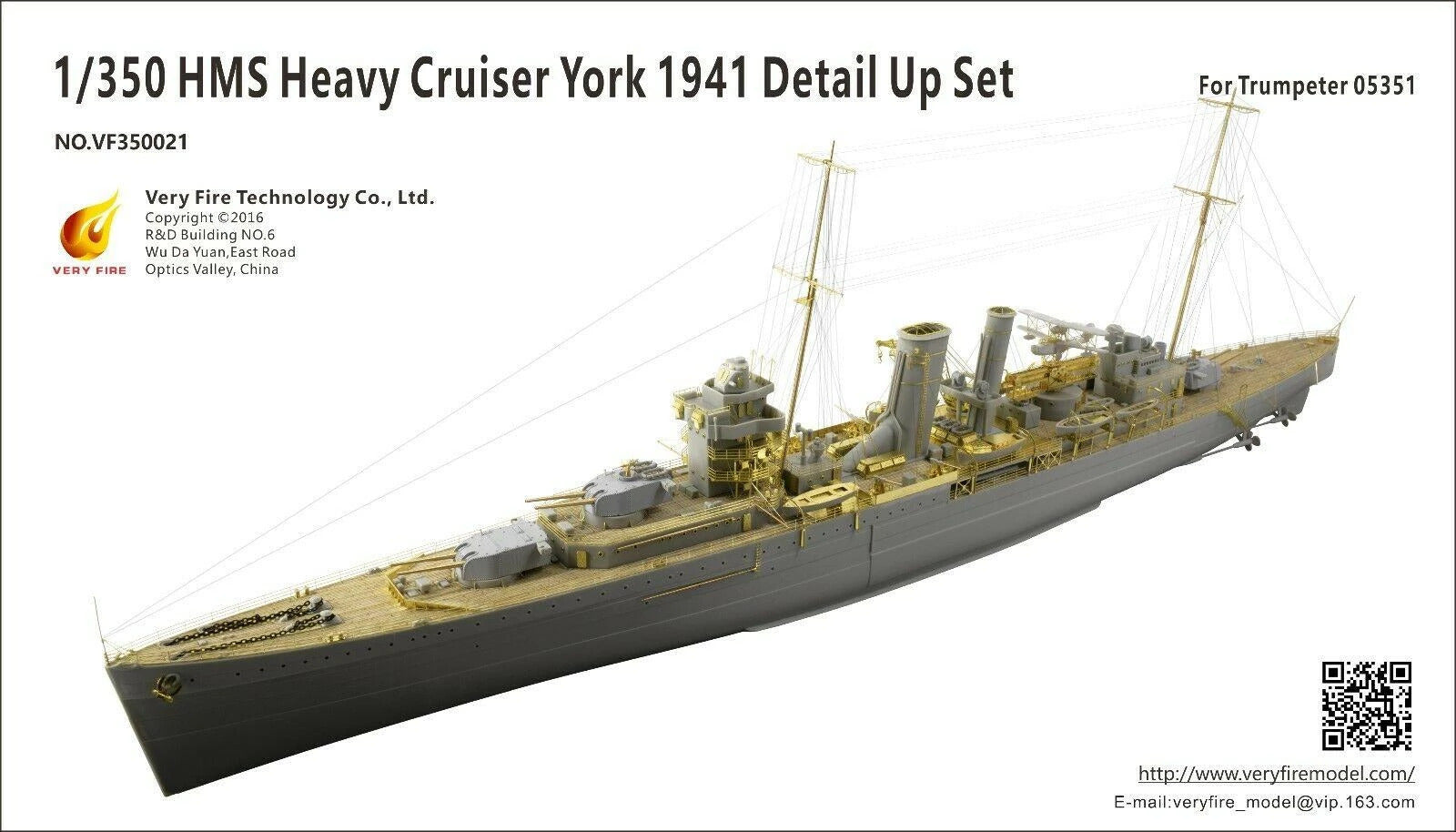 Very Fire 350021 1/350 HMS York Detail Up Set (For Trumpeter 05351) - Hobby City NZ