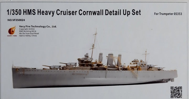 Very Fire 350024 1/350 HMS CORNWALL 1942 Deatil up set (For Trumpeter 05353) - Hobby City NZ