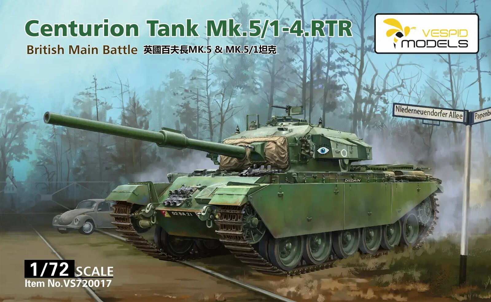 Vespid Models VS720017 1/72 Centurion Tank Mk.5/1-4.RTR - Hobby City NZ