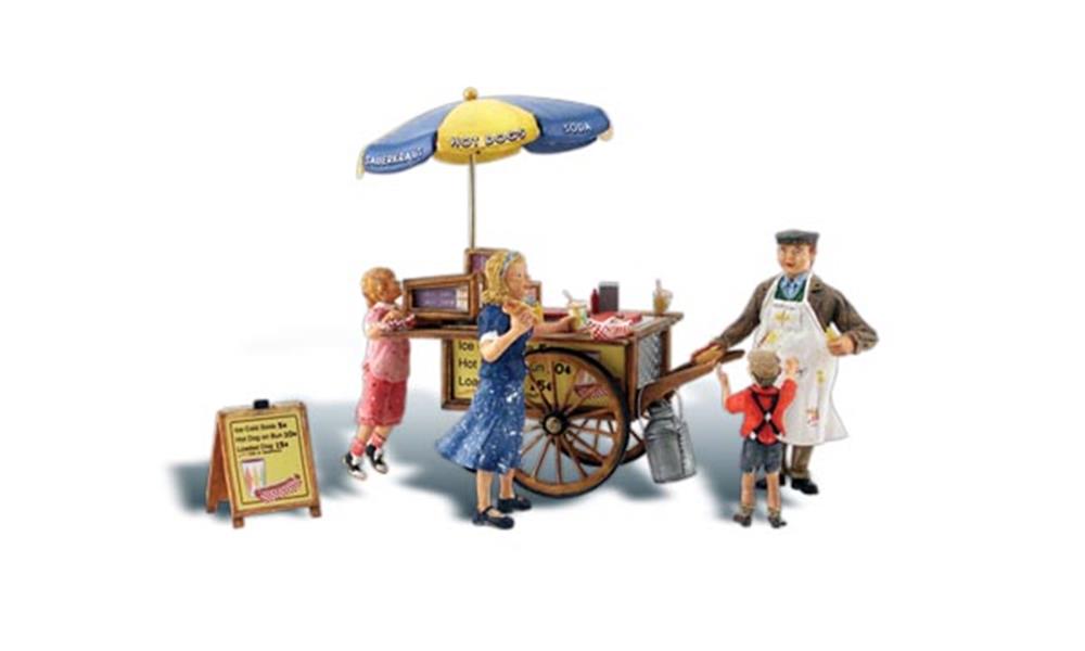 Woodland Scenics A1945 HO Scenic Accents: Wally's Wiener Wagon (7546019873005)