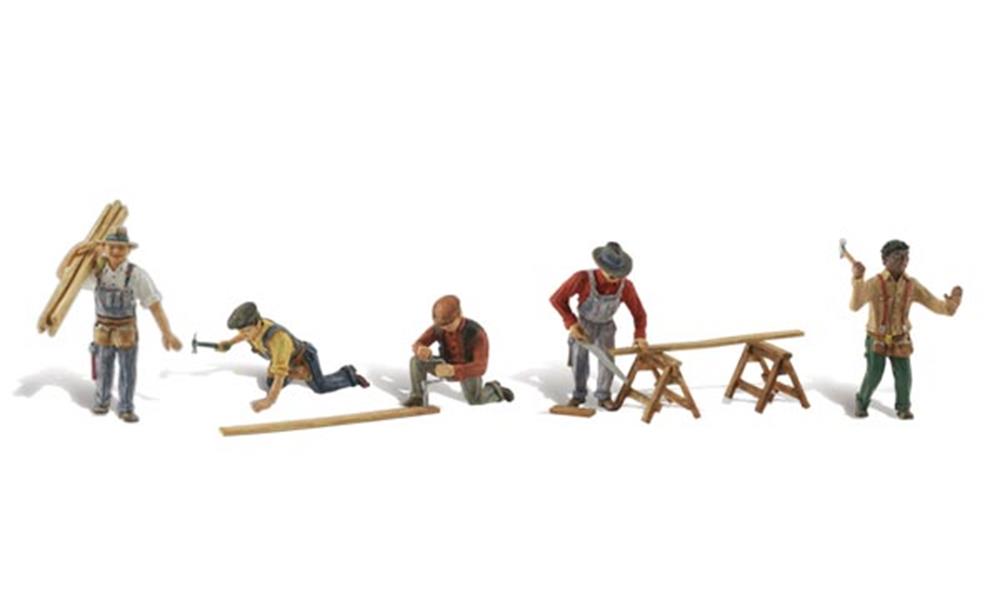 Woodland Scenics A1947 HO Scenic Accents: Carpenter Crew (7816417607917)