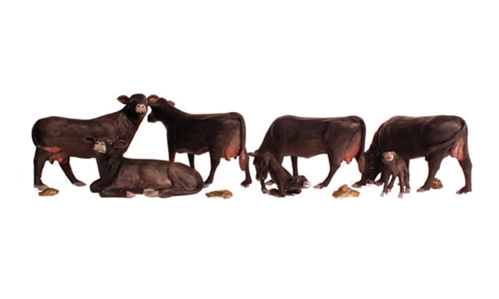 Woodland Scenics A1955 HO Scenic Accents: Black Angus Cows (7650685714669)