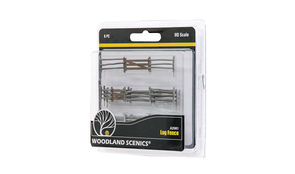 Woodland Scenics A2981 HO Log Fence (7654688620781)