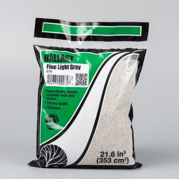 Woodland Scenics B74 Fine Light Gray Ballast - 21.6 in3 (353 cm3) Bag (2)