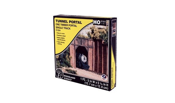 Woodland Scenics C1254 HO Tunnel Portal: Timber - Single Track (1 Piece) - Hobby City NZ (7540646084845)