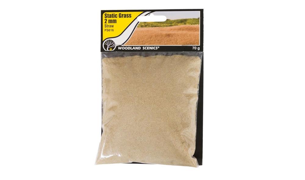Woodland Scenics FS616 Static Grass: 2mm Straw - Bag 70g (7650688073965)