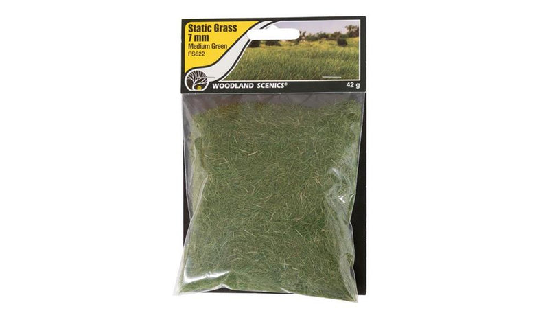 Woodland Scenics FS622 Static Grass Medium Green 7mm - Hobby City NZ (7637911372013)