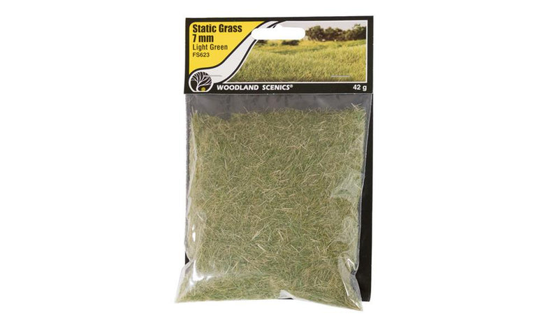 Woodland Scenics FS623 Static Grass Light Green 7mm - Hobby City NZ (7650688270573)