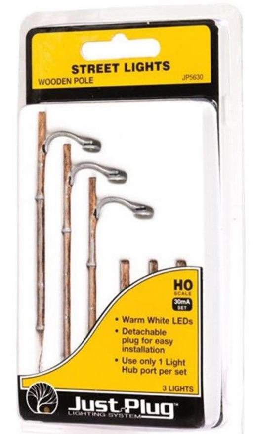 Woodland Scenics JP5630 Wooden Pole Street Lights - HO Scale (767712067633)
