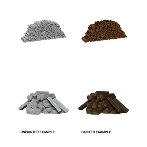 WizKids 73868 Deep Cuts Unpainted Miniatures: Piles of Wood (9003808227565)