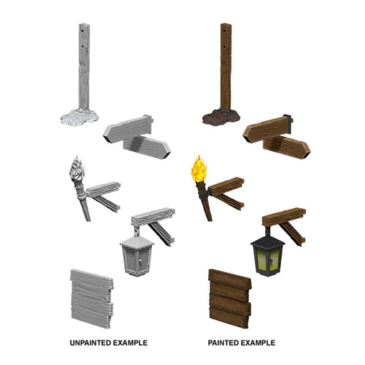 WizKids 73869 Deep Cuts Unpainted Miniatures: Signs & lights (9003808424173)