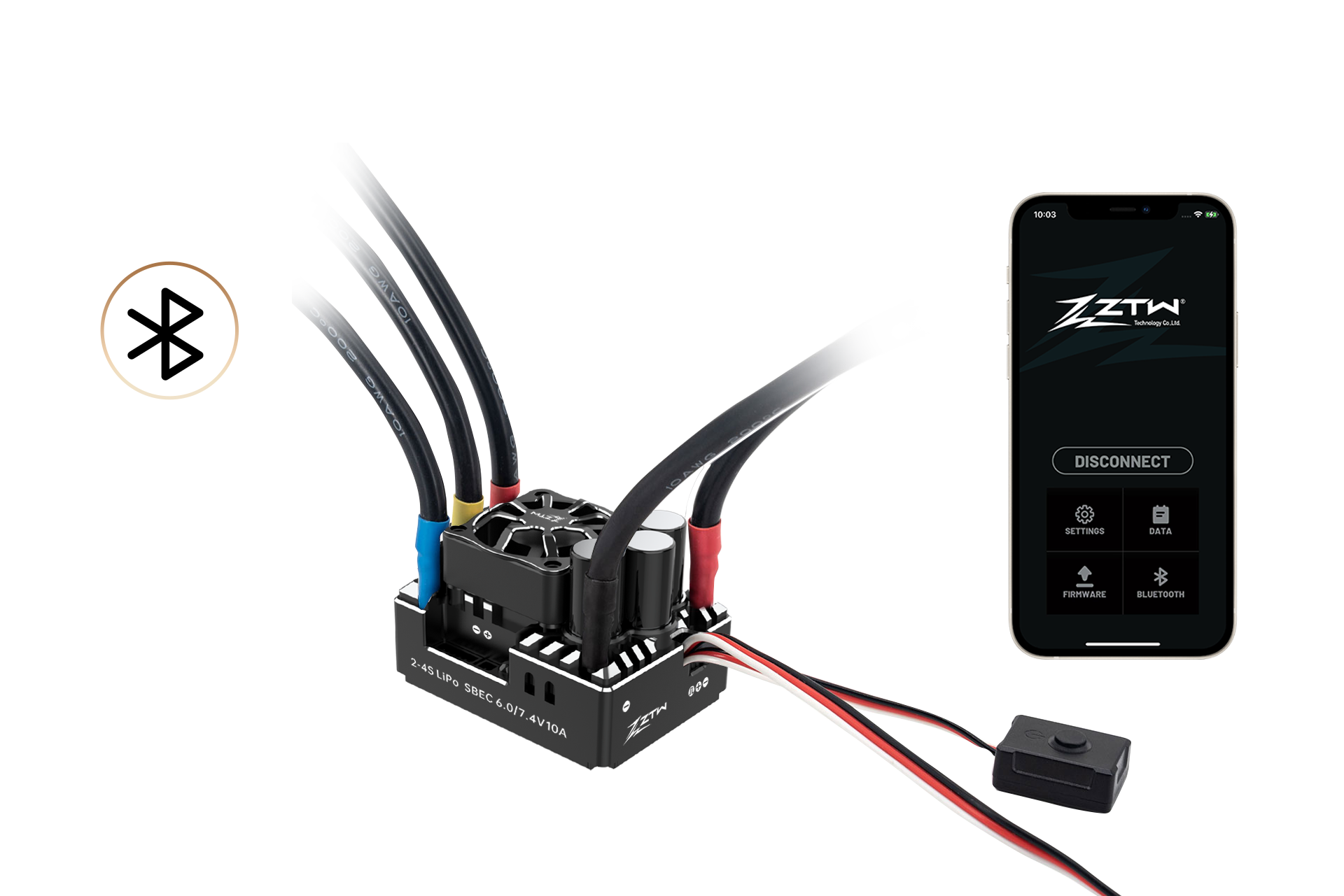 ZTW ZTW-4226033 1/8 Beast Pro 260A 2-4s Lipo G2 BLE (Bluetooth) Sensored ESC For 1/8th Buggy or Truggy (9255897563373)