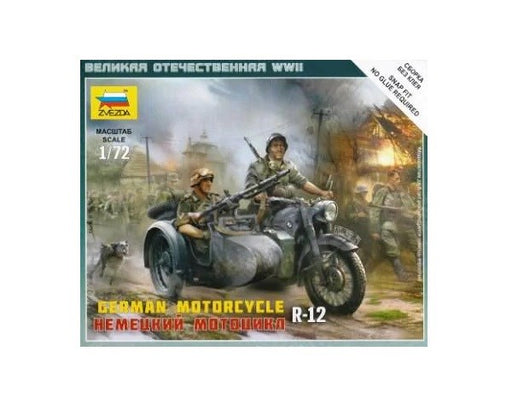 Zvezda 6142 1/72 R12 - German Motorcycle - Hobby City NZ