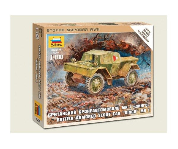 Zvezda 6229 1/100 Daimler Dingo Mk I - British Armored Scout Car - Hobby City NZ