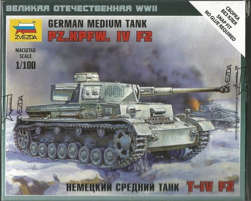 Zvezda 6251 1/100 Pz.Kpfw. IV Ausf. F2 - German Medium Tank - Hobby City NZ