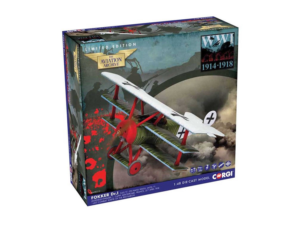 Corgi AA38312 1/48 Fokker DR1 Triplane (7879131529453)