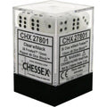 Chessex Frosted 12mm d6 Clear/black Dice Block (36 dice)