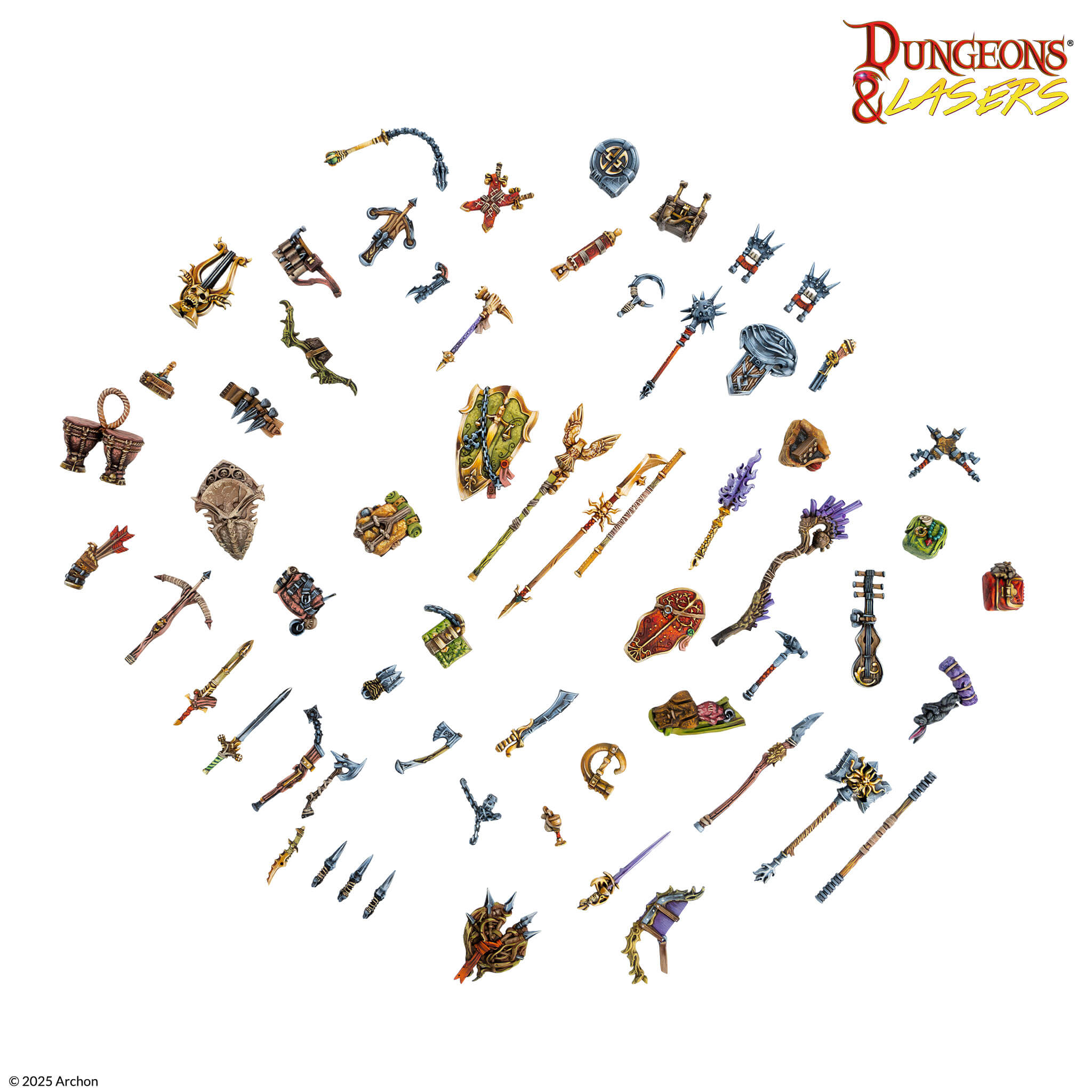 Archon Studio DNL0107 Dungeons & Lasers Miniatures Adventurers Gear Set