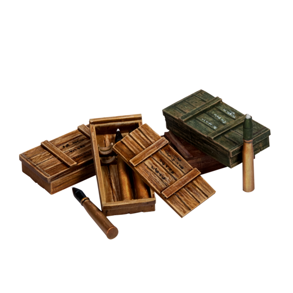 Scale 75 Figures Warfront German Supplies Ammo Boxes And (2)