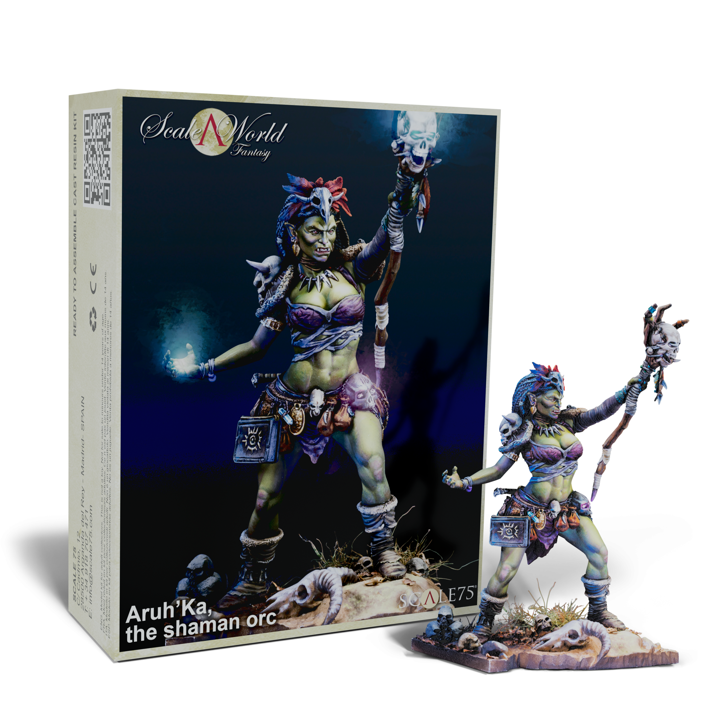 Scale 75 Figures Scale World Fantasy Aruh Ka The Shaman Orc 75mm (21)