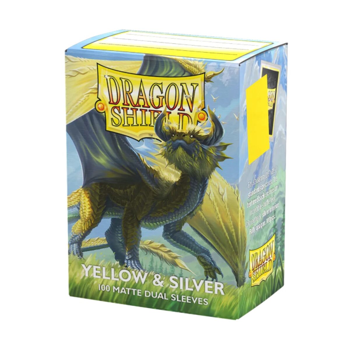 Dragon Shield Sleeves (100) Matte Dual Yellow & Silver - AT-15071