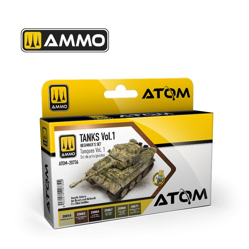 AMMO by Mig Jimenez ATOM-20734 ATOM Beginners Set: Tanks Vol.1 (9158272745709)