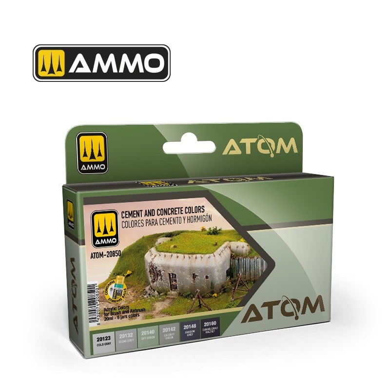 AMMO by Mig Jimenez ATOM-20850 ATOM Cement and Concrete Colors Set (9158273138925)