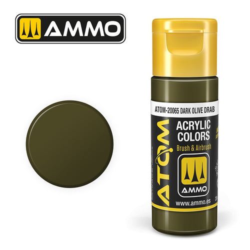 AMMO by Mig Jimenez ATOM-20065 Atom Color Dark Olive Drab 20ml (8872266465517)