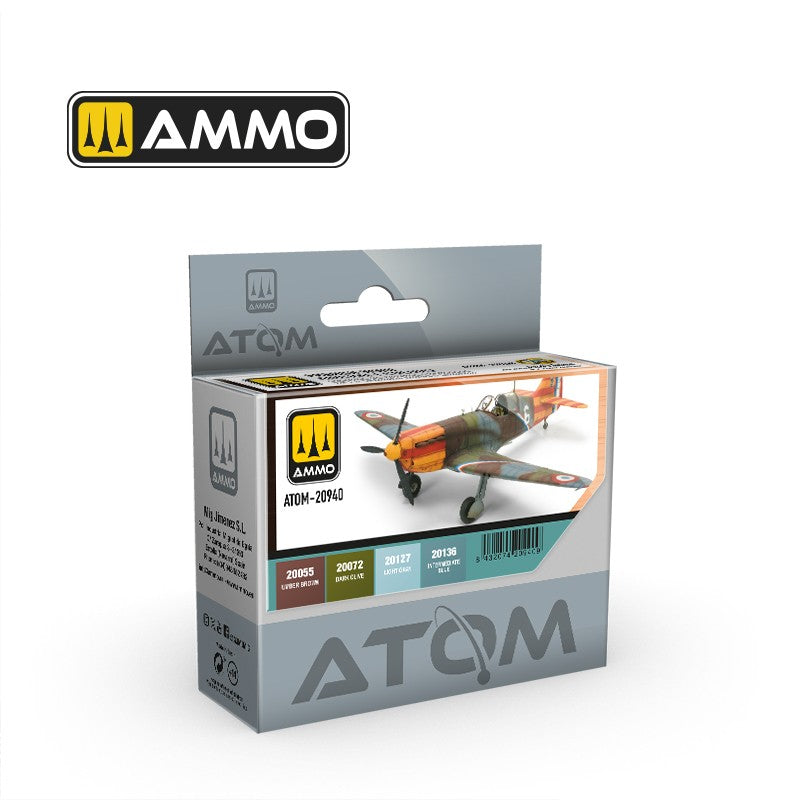 AMMO by Mig Jimenez ATOM-20940 ATOM French WWII Aircraft colours Set  /  ATOM Set de colores de Aviones Franceses de la IIGM