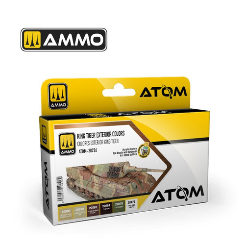 AMMO by Mig Jimenez ATOM-20726 ATOM King Tiger Exterior Colors Set (9158272581869)