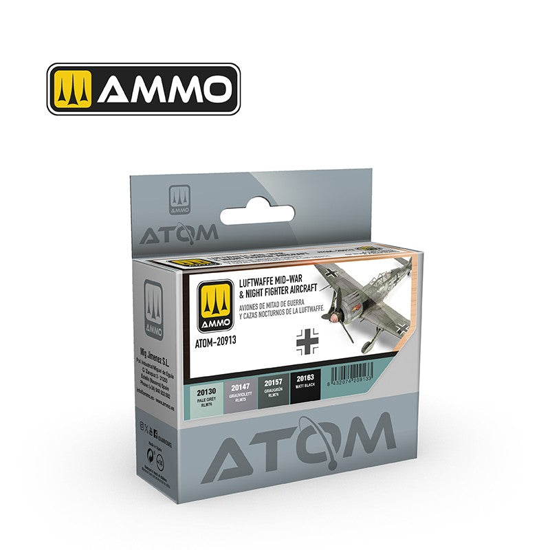 AMMO by Mig Jimenez ATOM-20913 ATOM Luftwaffe Mid-War & Night Fighter Aircraft Set (9158273597677)