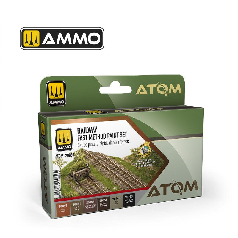 AMMO by Mig Jimenez ATOM-20853 ATOM Railway Fast Method paint Set (9158273269997)