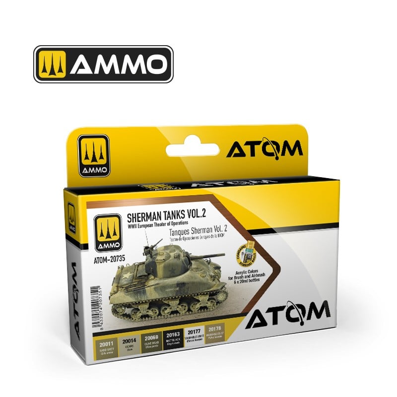 AMMO by Mig Jimenez ATOM-20735 ATOM Sherman Tanks Vol. 2 (WWII European Theater of Operations)