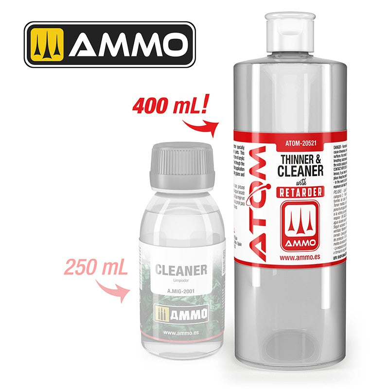 AMMO by Mig Jimenez ATOM-20521 ATOM Thinner and Cleaner with Retarder 400 mL