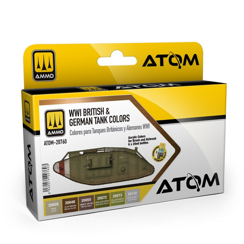 AMMO by Mig Jimenez ATOM-20760 ATOM WWI British & German Colors Set (9158273859821)