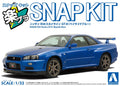Aoshima 1/32 NISSAN R34 GT-R - BAYSIDE BLUE