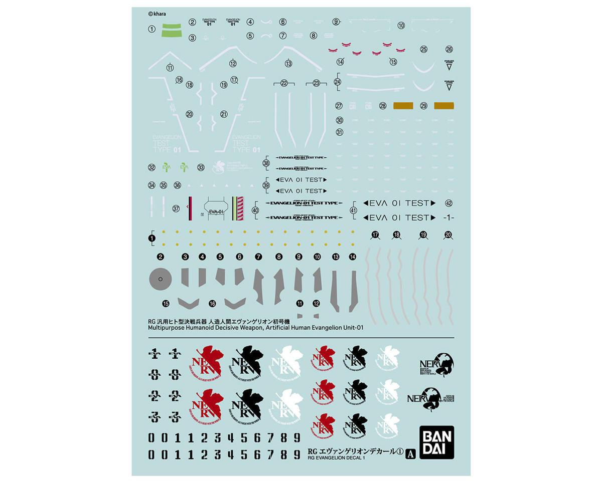 Bandai RG EVANGELION DECAL 1 - G5062932