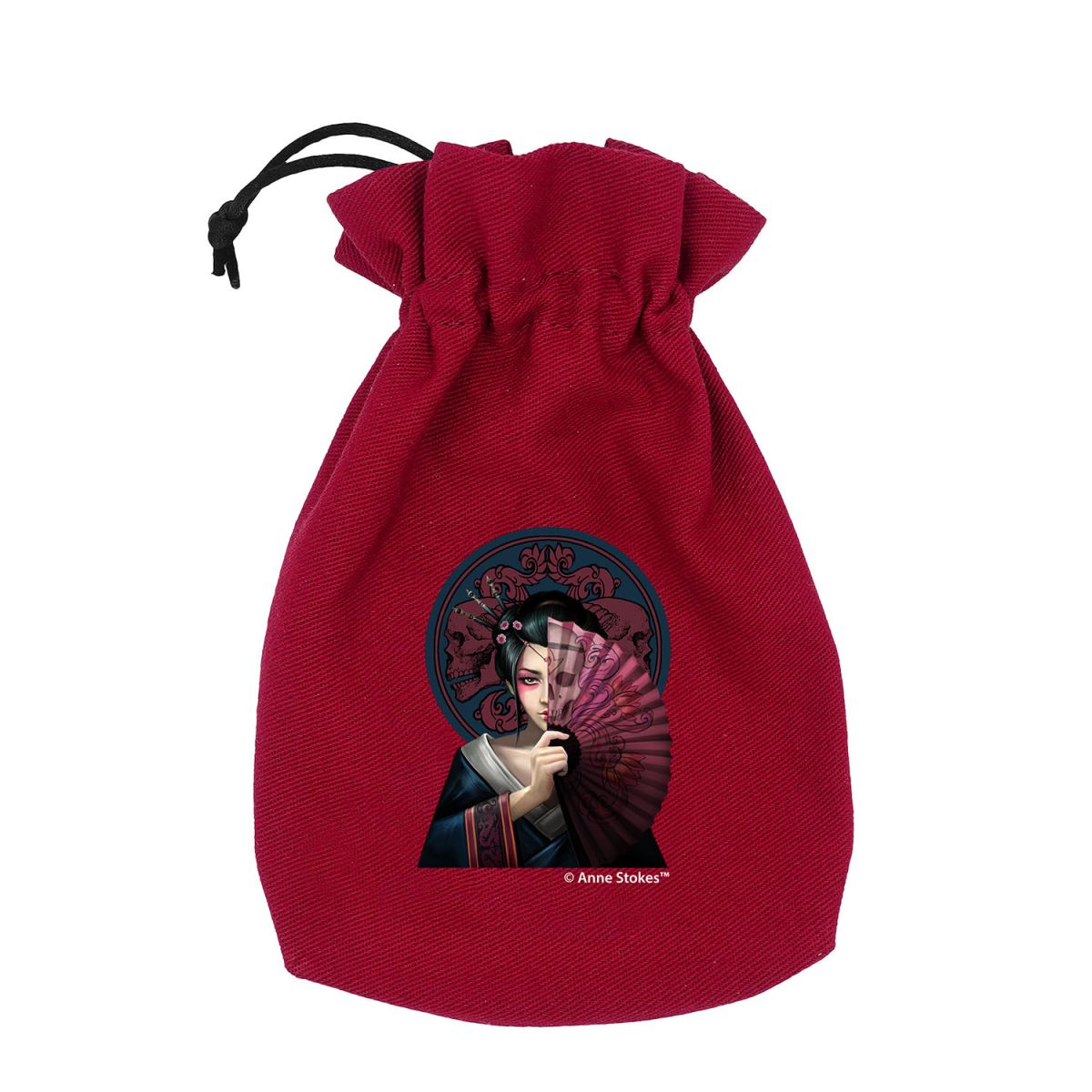 Q Workshop BAST203 Anne Stokes Dice Pouch: Geisha Skull (9250512863469)