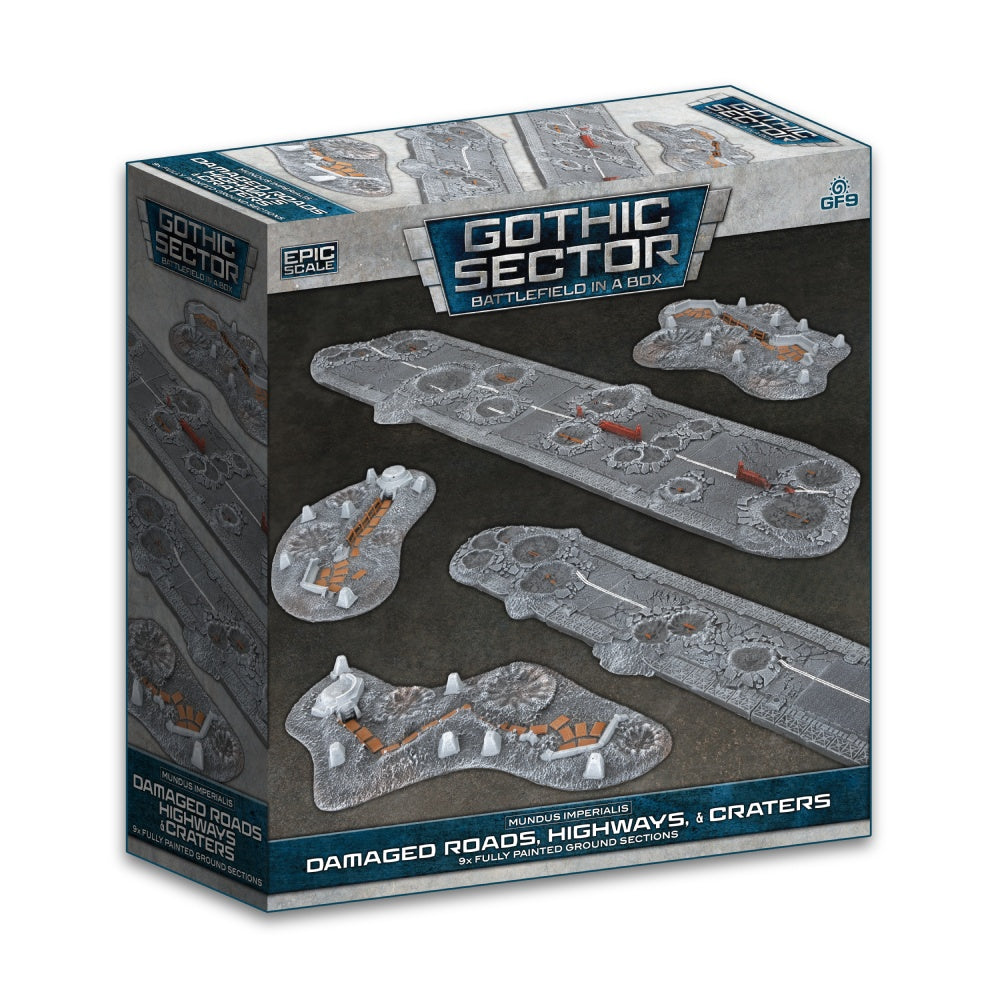 Gale Force 9 BB689 Battlefield in a Box Gothic Sector Mundus Imperialis Damaged Roads Highways & Craters