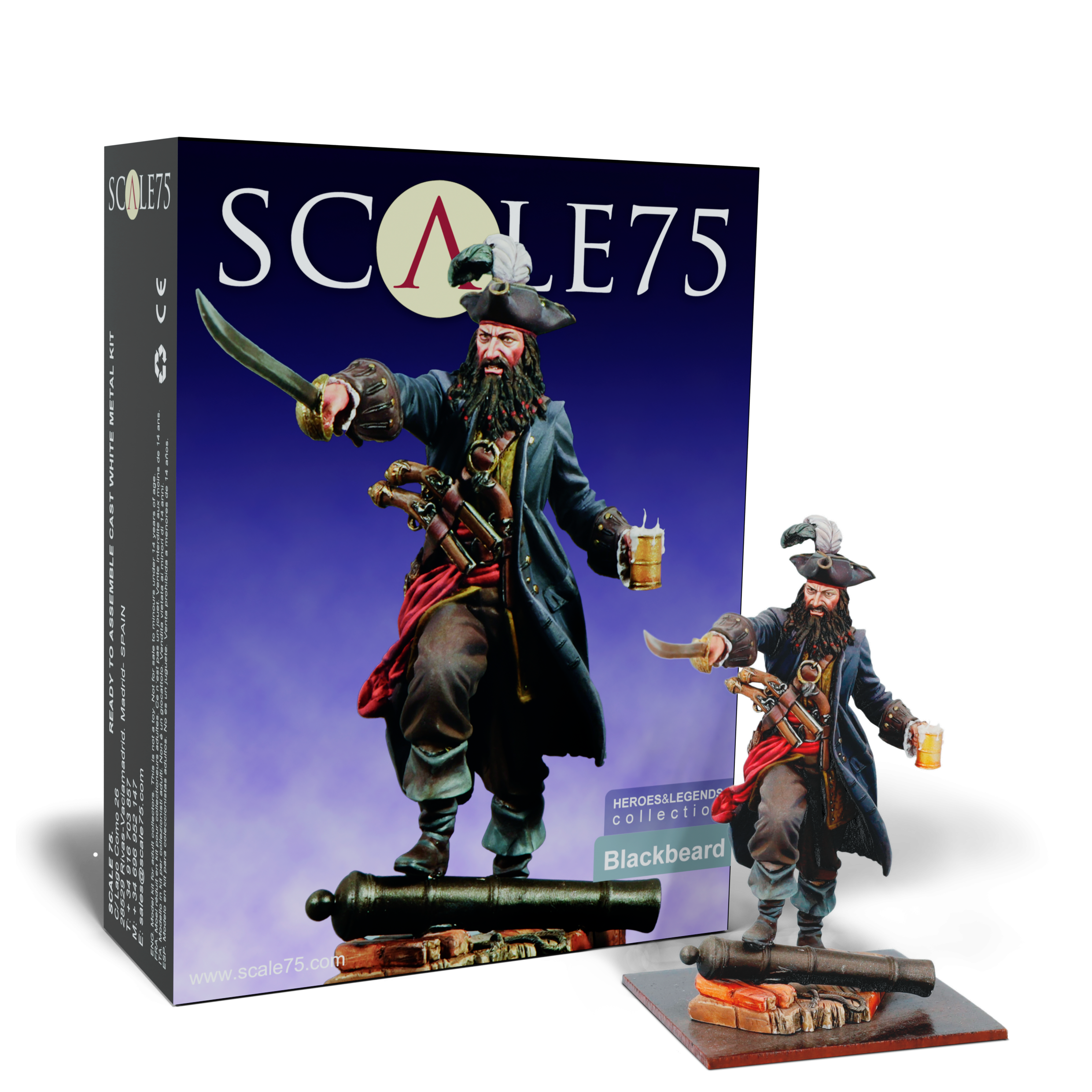 Scale 75 SCH-005 Figures Heroes and Legends Blackbeard 75mm (9210244235501)