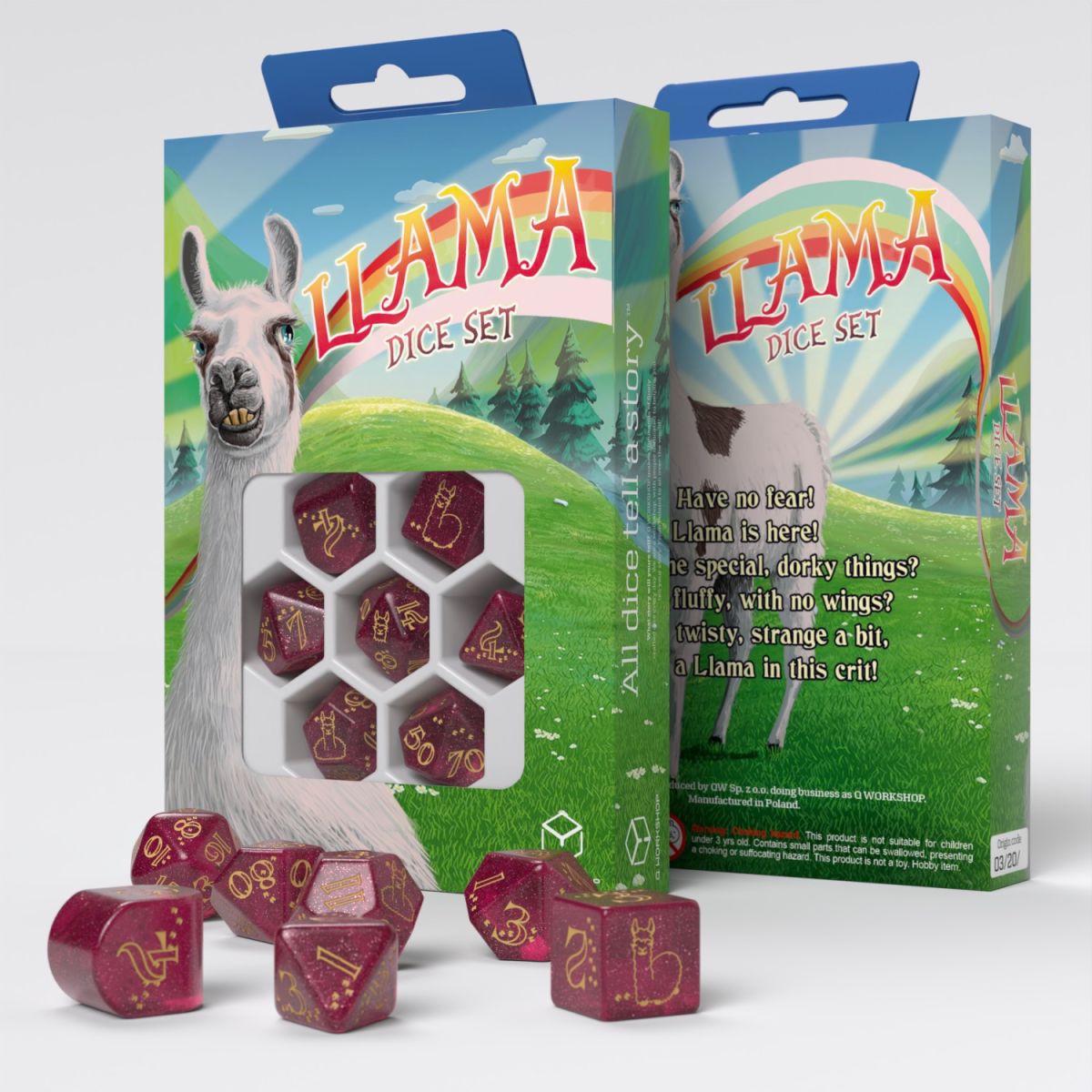 Q Workshop Llama Dice Set: Puffy
