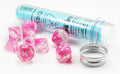 Chessex Gemini Polyhedral Clear-Pink/white Lumin
