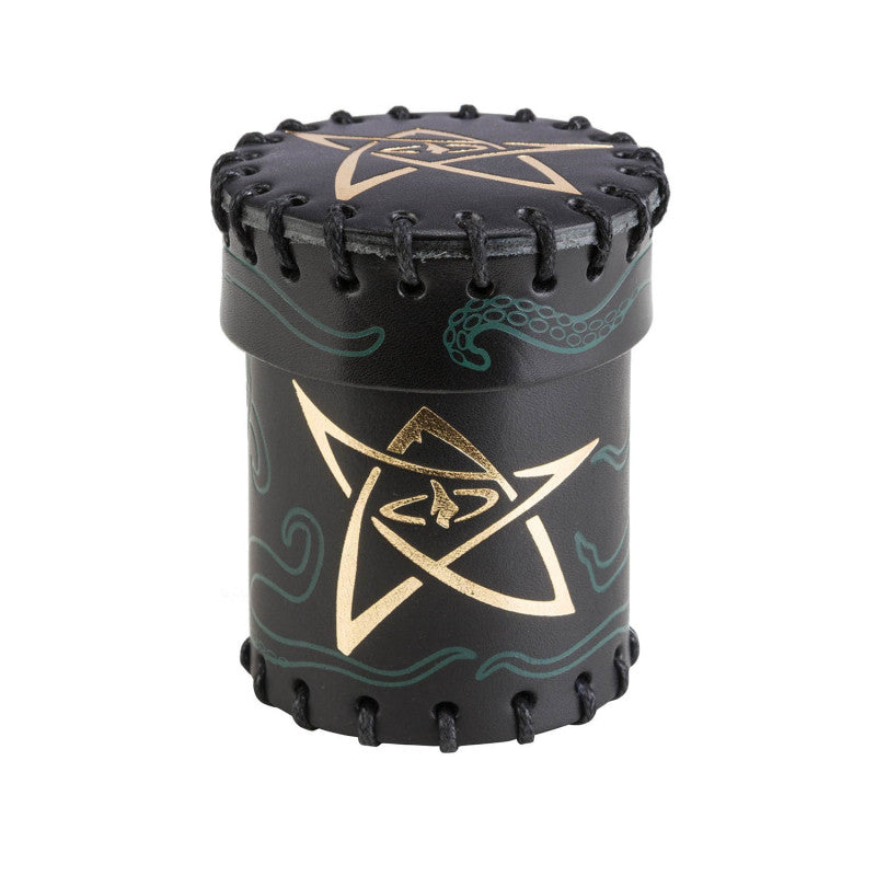 Q Workshop Call of Cthulhu Black & green-golden Leather Dice Cup