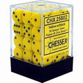 Chessex Opaque 12mm d6 Yellow/black Dice Block (36 dice)