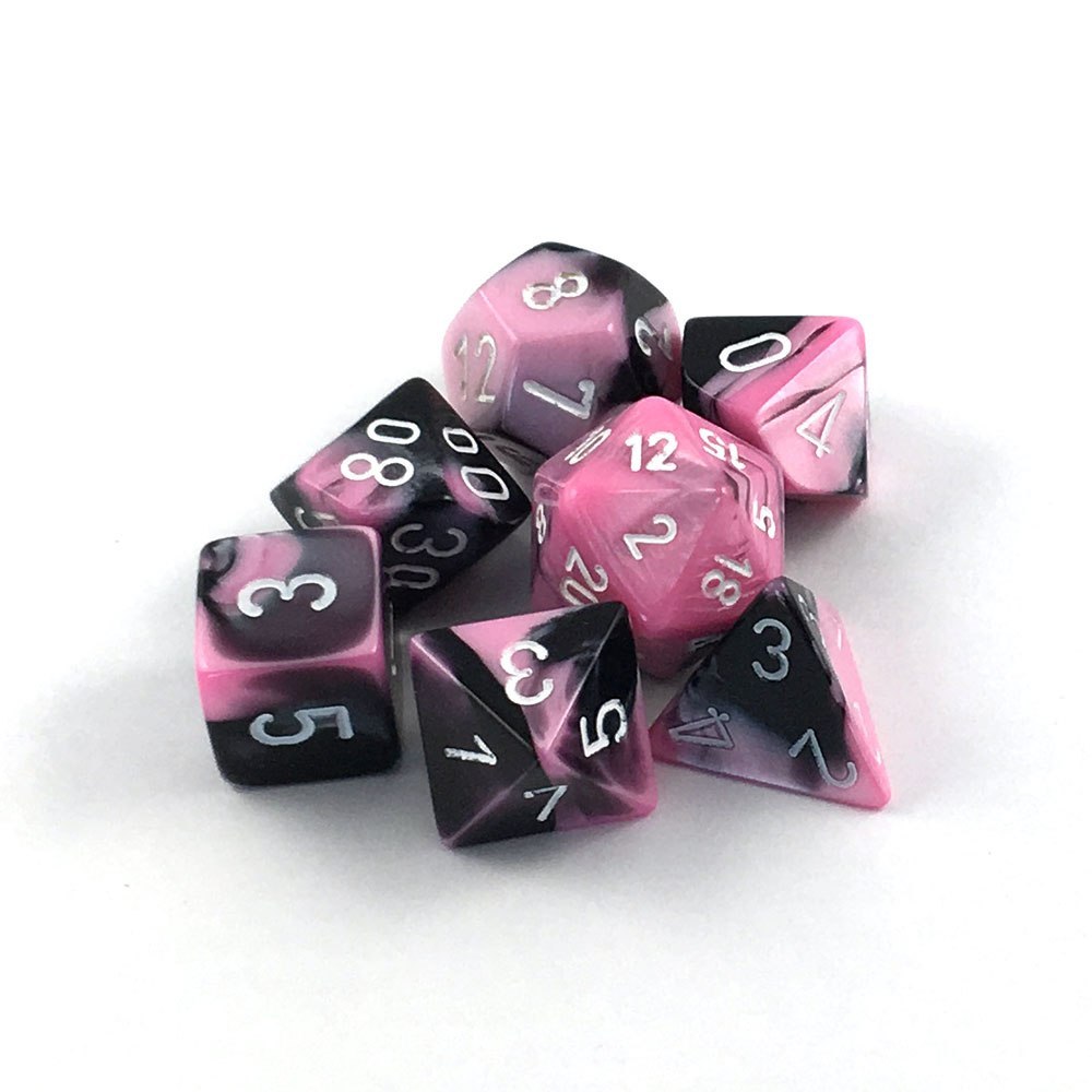 Chessex Gemini Polyhedral Black-Pink/white 7-Die Set