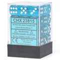 Chessex Translucent 12mm d6 Teal/white Dice Block (36 dice)