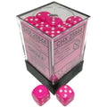 Chessex Opaque 12mm d6 Pink/white Dice Block (36 dice)