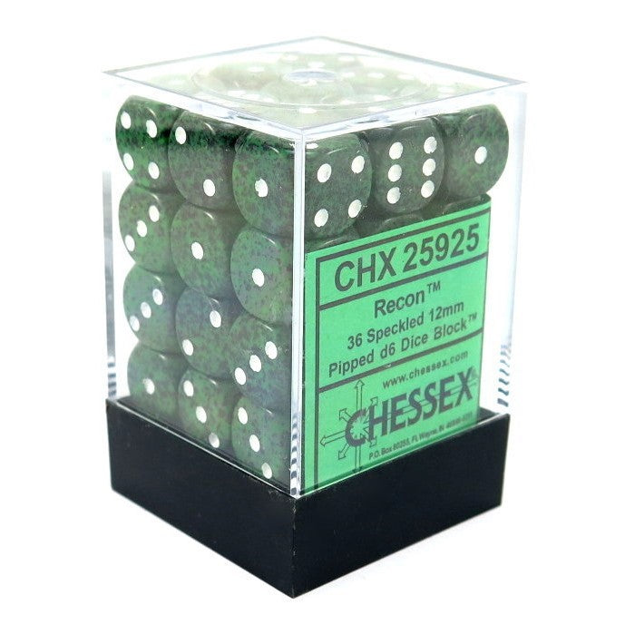Chessex Speckled 12mm d6 Recon Dice Block (36 dice)