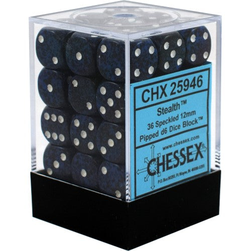 Chessex Speckled 12mm d6 Stealth Dice Block (36 dice)