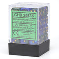 Chessex Gemini 12mm d6 Blue-Green/gold Dice Block (36 dice)